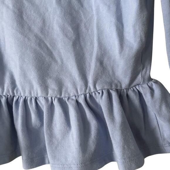 Forever 21 Baby Blue Long-Sleeve Top - Scoop Neck, Ruffled Peplum, Y2K Style - Picture 4 of 5